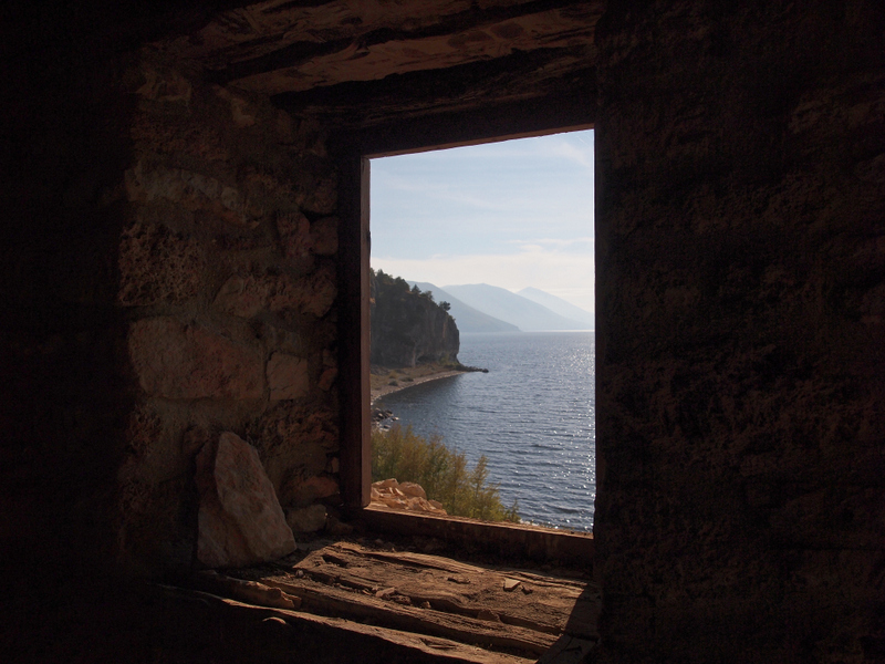 Through the window, the world